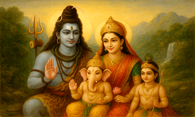 Lord Shiva and family